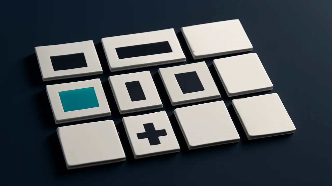 Editorial illustration of eleven category blocks arranged in a grid